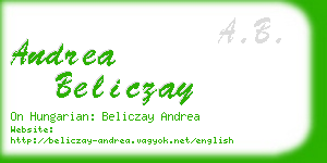 andrea beliczay business card